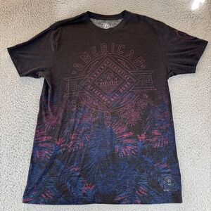 American Fighter Shirt Mens XL Black Blue Red Graphic Tee Premium Athletics 1974